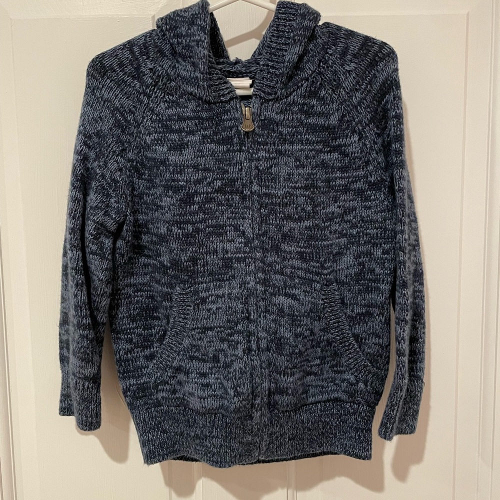 Gap Boys Blue Marled Zip Up Sweater